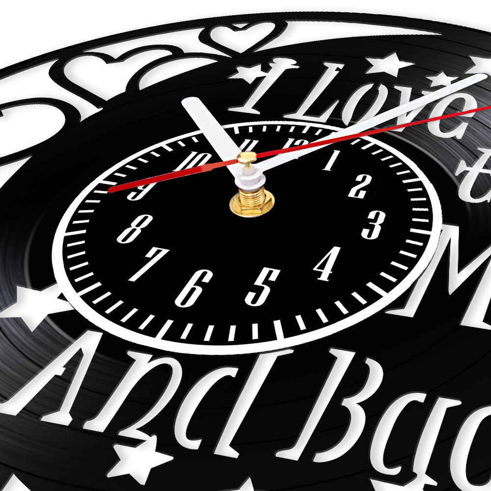 Love You To The Moon And Back Vinyl Record Wall Clock