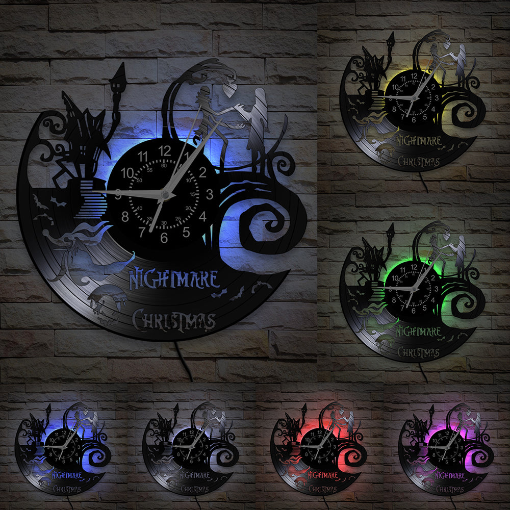 Nightmare Before Christmas Vinyl Record Wall Clock