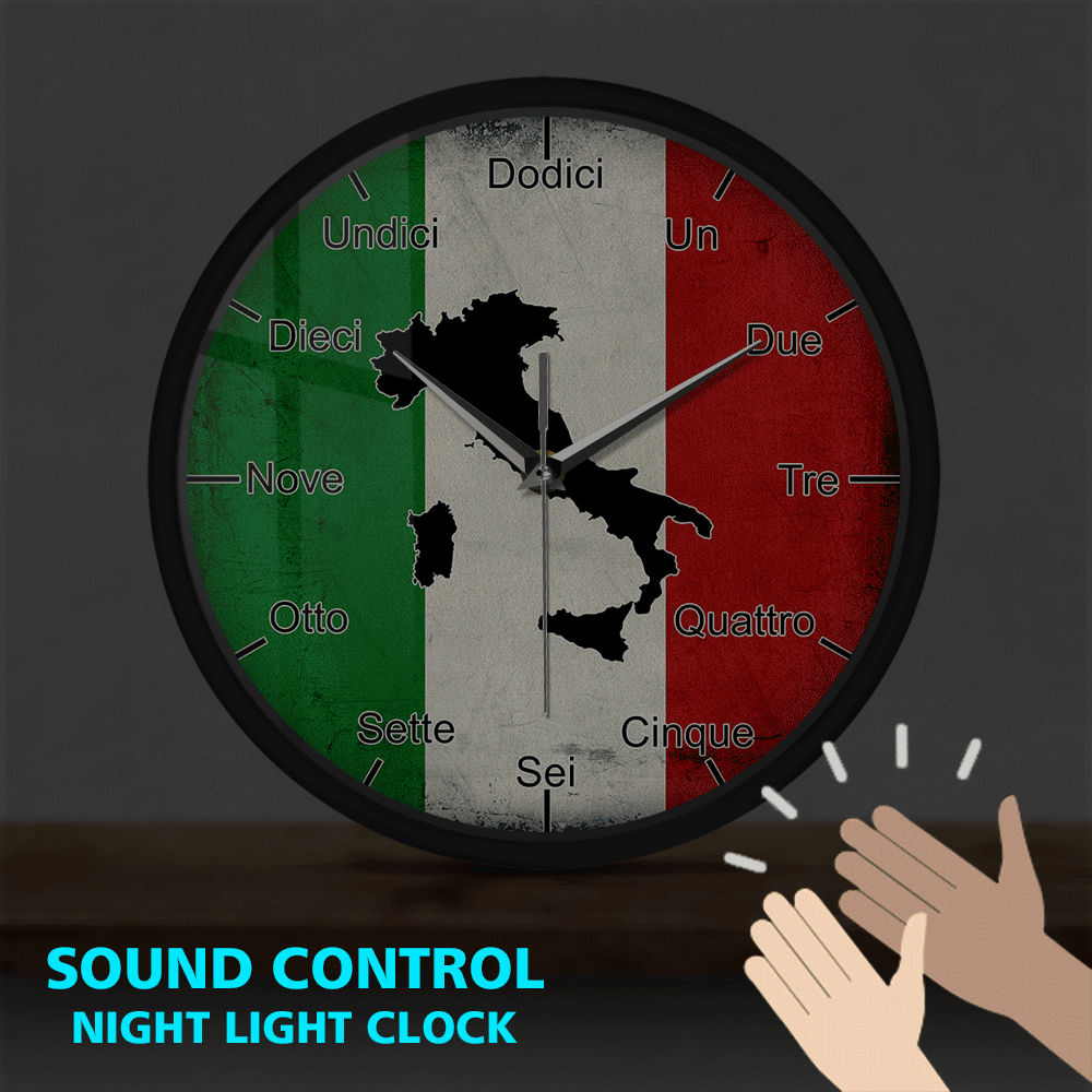 Italian Language Sound Activated Wall Clock