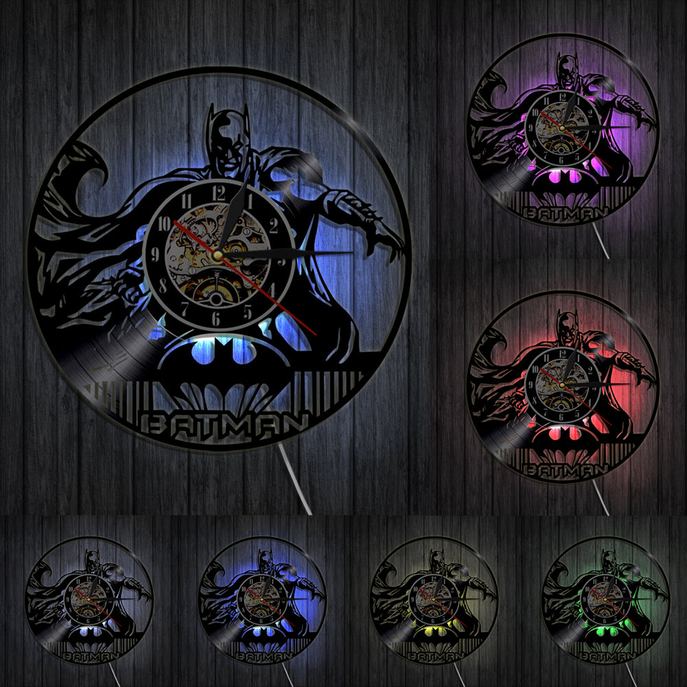 Bat Superhero Vinyl Record Wall Clock
