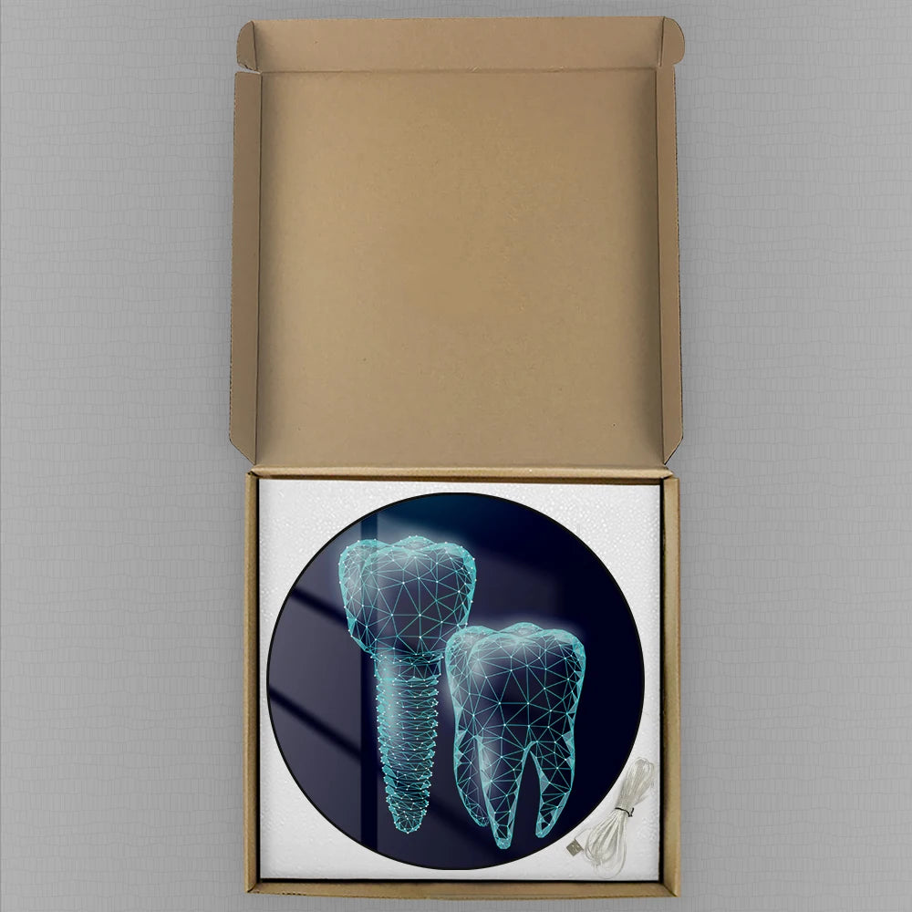 Molar Tooth Professional Dental Clinic LED Digital Wall Clock Dentistry Medical Artwork Large Number Display Electric Wall Clock
