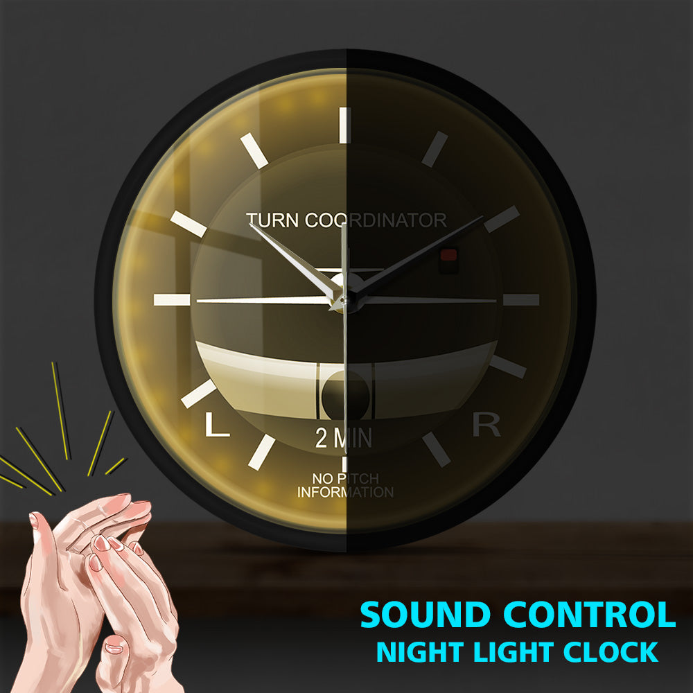 Aviation Aircraft Cockpit Sound Activated Wall Clock