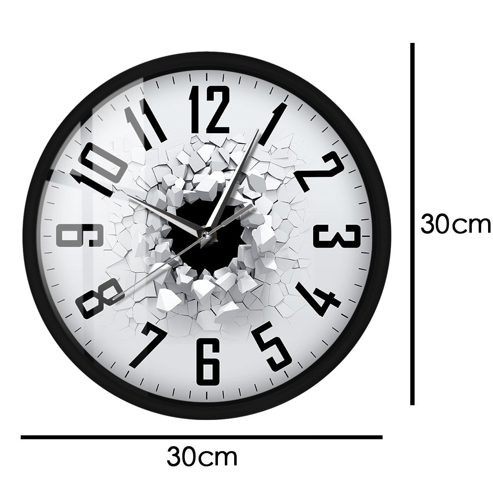 3D Cracked Wall Sound Activated Wall Clock
