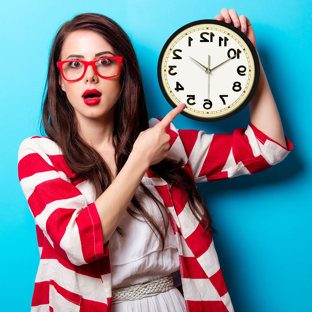 Counter Clockwise Backwards Clock Sound Activated Wall Clock