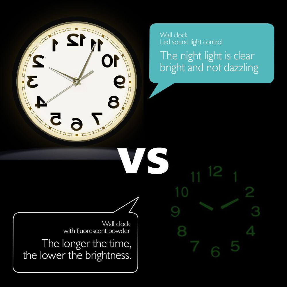 Counter Clockwise Backwards Clock Sound Activated Wall Clock