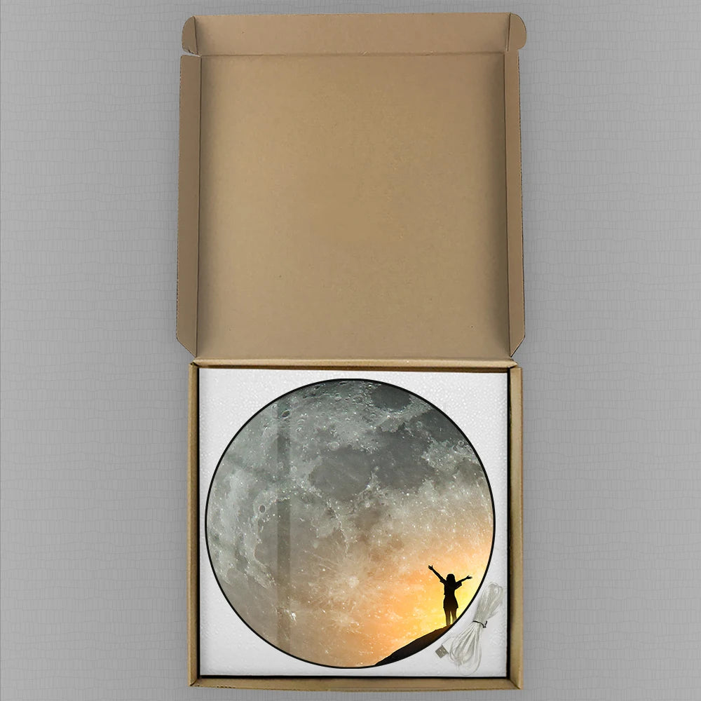 Big Full Moon Phase Electronic Digital Wall Clock Large Display Milky Way Celestial Home Decor LED Numeric Clock Wall & Desk Use