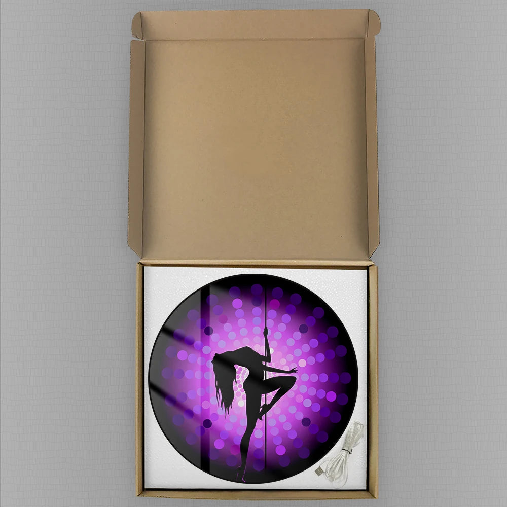 Pole Dancing Girl LED Digital Wall Clock For Dancing Studio Steal Tube Dancer Silhouette Electric Numeric Clock Wall & Desk Use