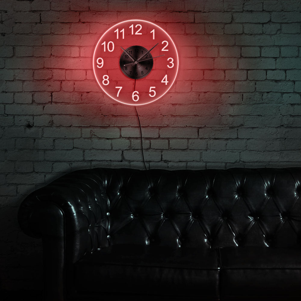 Modern Design LED Neon Wall Clock