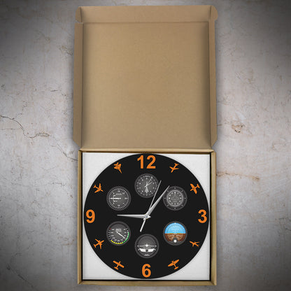 Flight Instrument Wall Clock