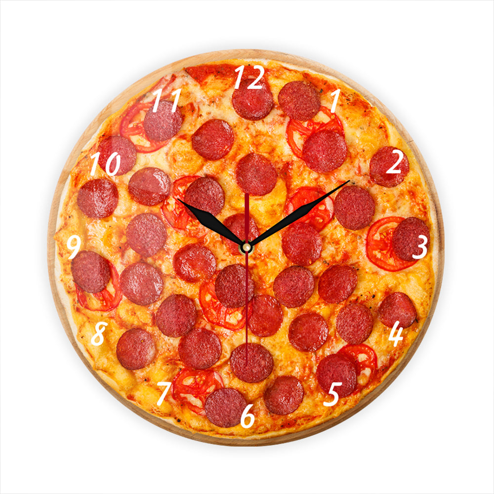 Italian Pepperoni Pizza Wall Clock