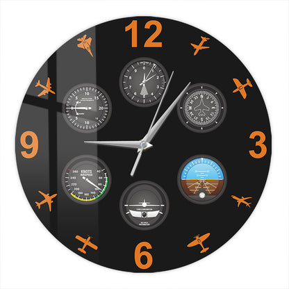 Flight Instrument Wall Clock
