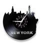 New York Skyline Vinyl Record Wall Clock