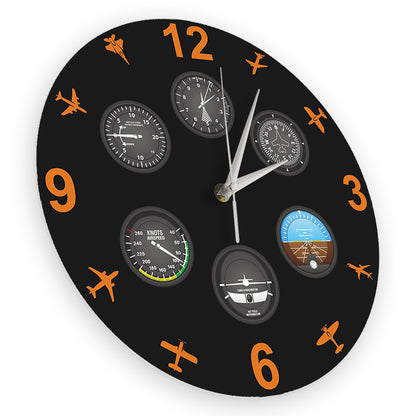 Flight Instrument Wall Clock