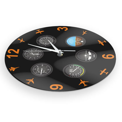 Flight Instrument Wall Clock