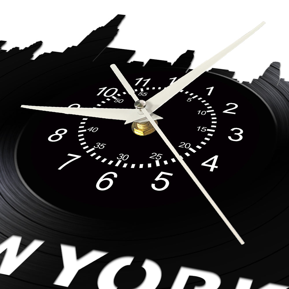 New York Skyline Vinyl Record Wall Clock