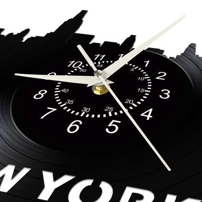 New York Skyline Vinyl Record Wall Clock
