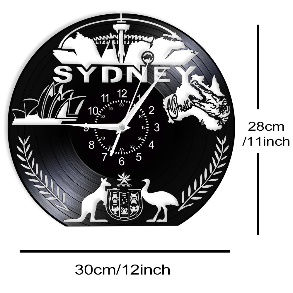 Australia Sydney Vinyl Record Wall Clock
