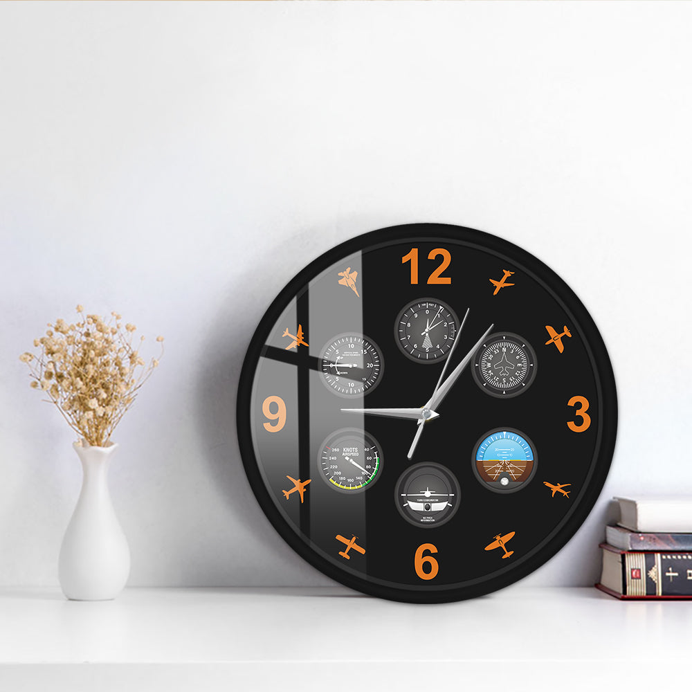 Flight Instrument Wall Clock