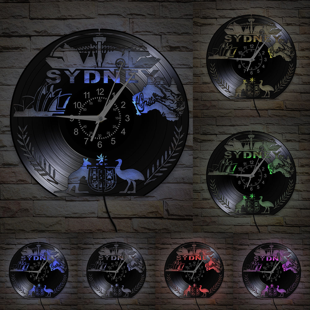 Australia Sydney Vinyl Record Wall Clock