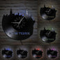 New York Skyline Vinyl Record Wall Clock