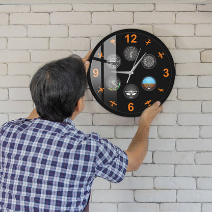 Flight Instrument Wall Clock