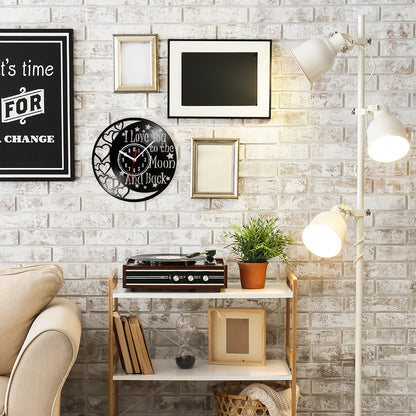 Love You To The Moon And Back Vinyl Record Wall Clock