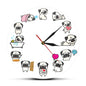 Pug Dog Daily Life Wall Clock