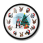 Christmas Puppy Dogs Wall Clock