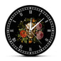Skull Roses Wall Clock