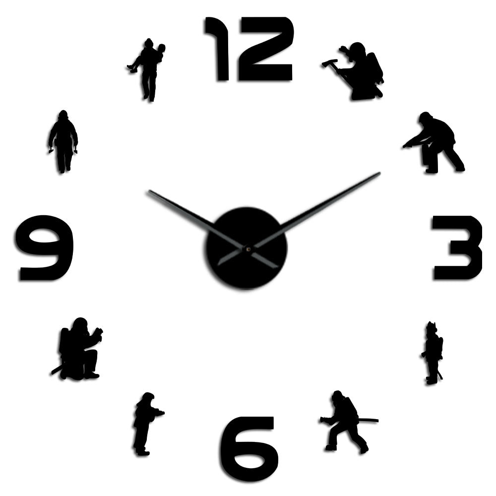 Firefighters Fire Soldiers Firefighting DIY Wall Clock