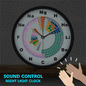 Periodic Table of Chemical Element Sound Activated Wall Clock