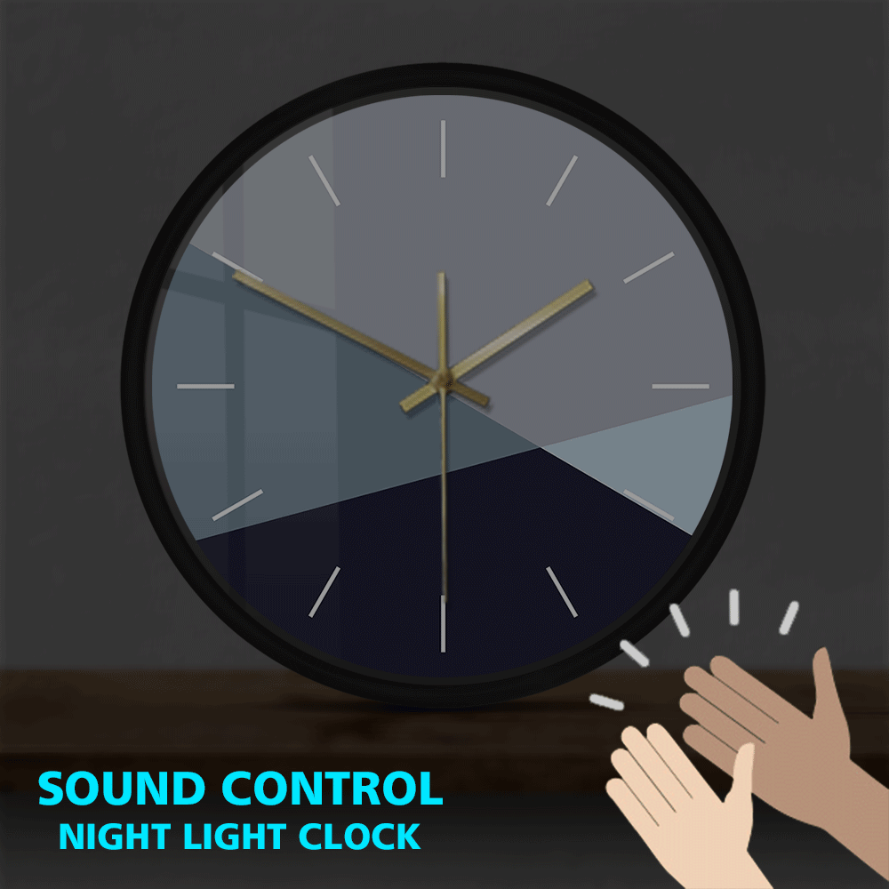 Cold Tone Color Sound Activated Wall Clock