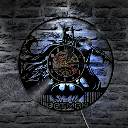 Bat Superhero Vinyl Record Wall Clock