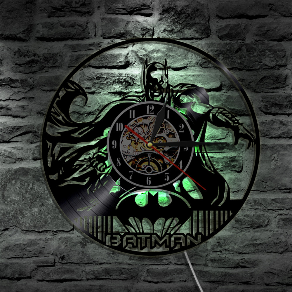 Bat Superhero Vinyl Record Wall Clock