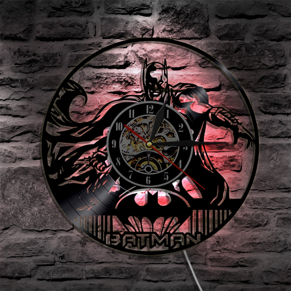 Bat Superhero Vinyl Record Wall Clock