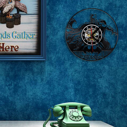 Bat Superhero Vinyl Record Wall Clock