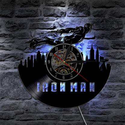Tony Stark Superhero Vinyl Record Wall Clock