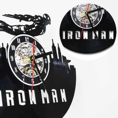 Tony Stark Superhero Vinyl Record Wall Clock