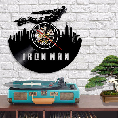 Tony Stark Superhero Vinyl Record Wall Clock