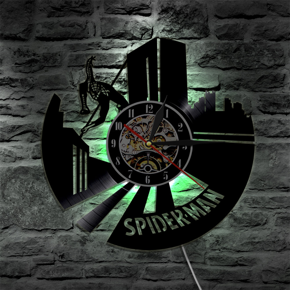 Spider Superhero Vinyl Record Wall Clock