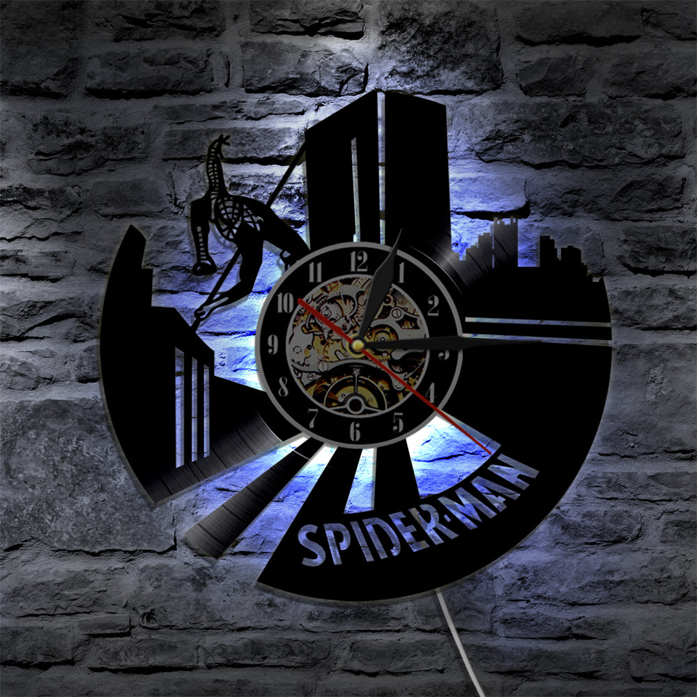 Spider Superhero Vinyl Record Wall Clock