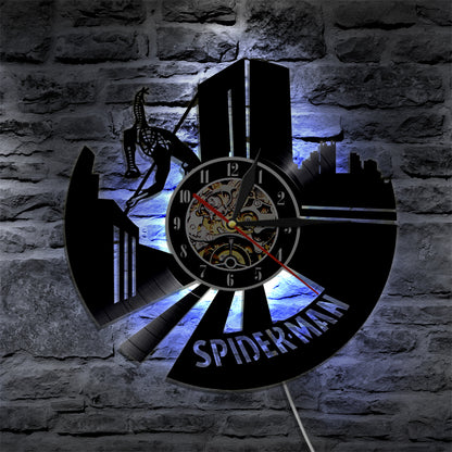Spider Superhero Vinyl Record Wall Clock