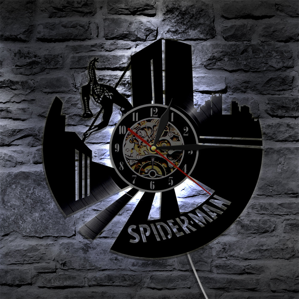 Spider Superhero Vinyl Record Wall Clock