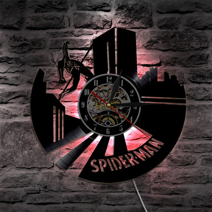 Spider Superhero Vinyl Record Wall Clock