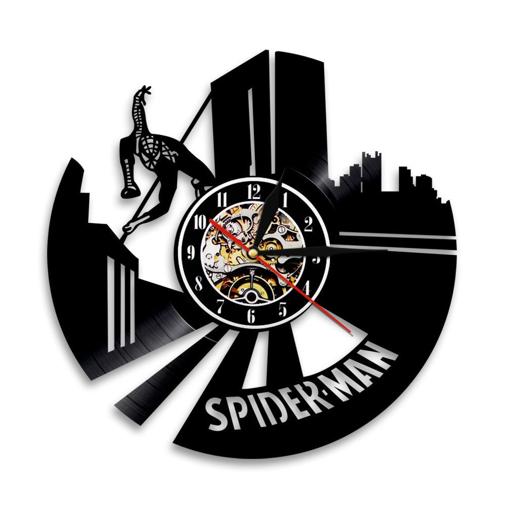 Spider Superhero Vinyl Record Wall Clock