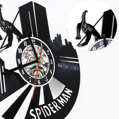 Spider Superhero Vinyl Record Wall Clock