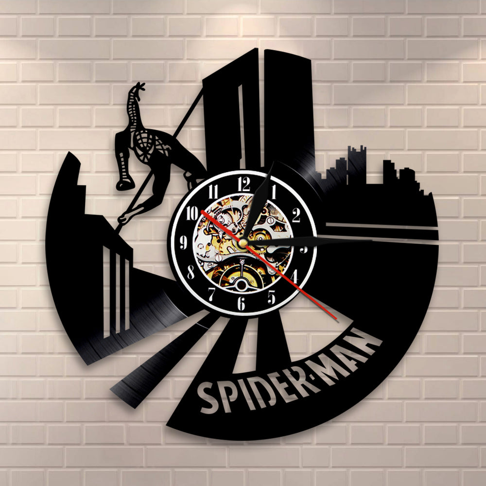 Spider Superhero Vinyl Record Wall Clock