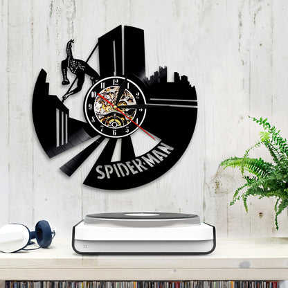 Spider Superhero Vinyl Record Wall Clock