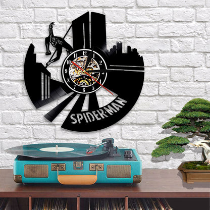 Spider Superhero Vinyl Record Wall Clock