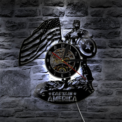 Steve Rogers Captain Superhero Vinyl Record Wall Clock